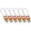 Cadenas de sécurité — Compact à câble, Orange, KD - Clé différente, Acier, 108.00 mm, 6 Pièce / Boîte